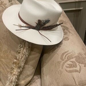 Elegant White Fedora with Brown Band